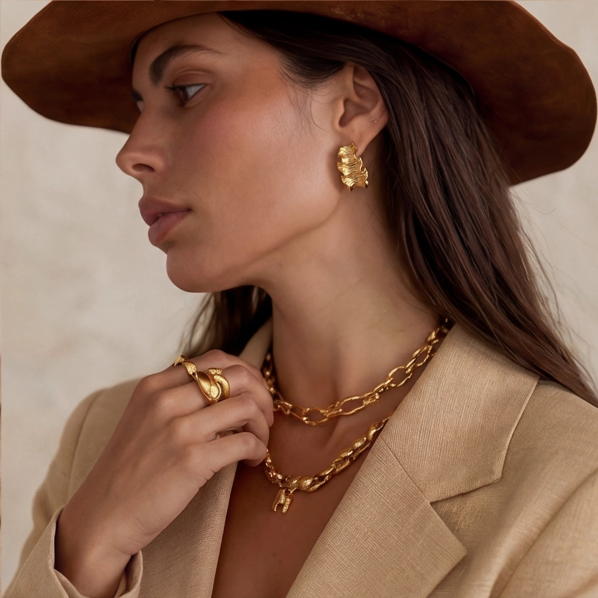 Wave Flow Sculptural Hoops | 18K Gold Plated